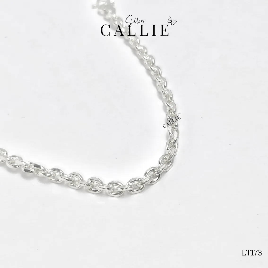 LT173 - Lắc tay bạc Callie Silver dây móc tròn oval 1li2 bảng 4li5 - Image 9