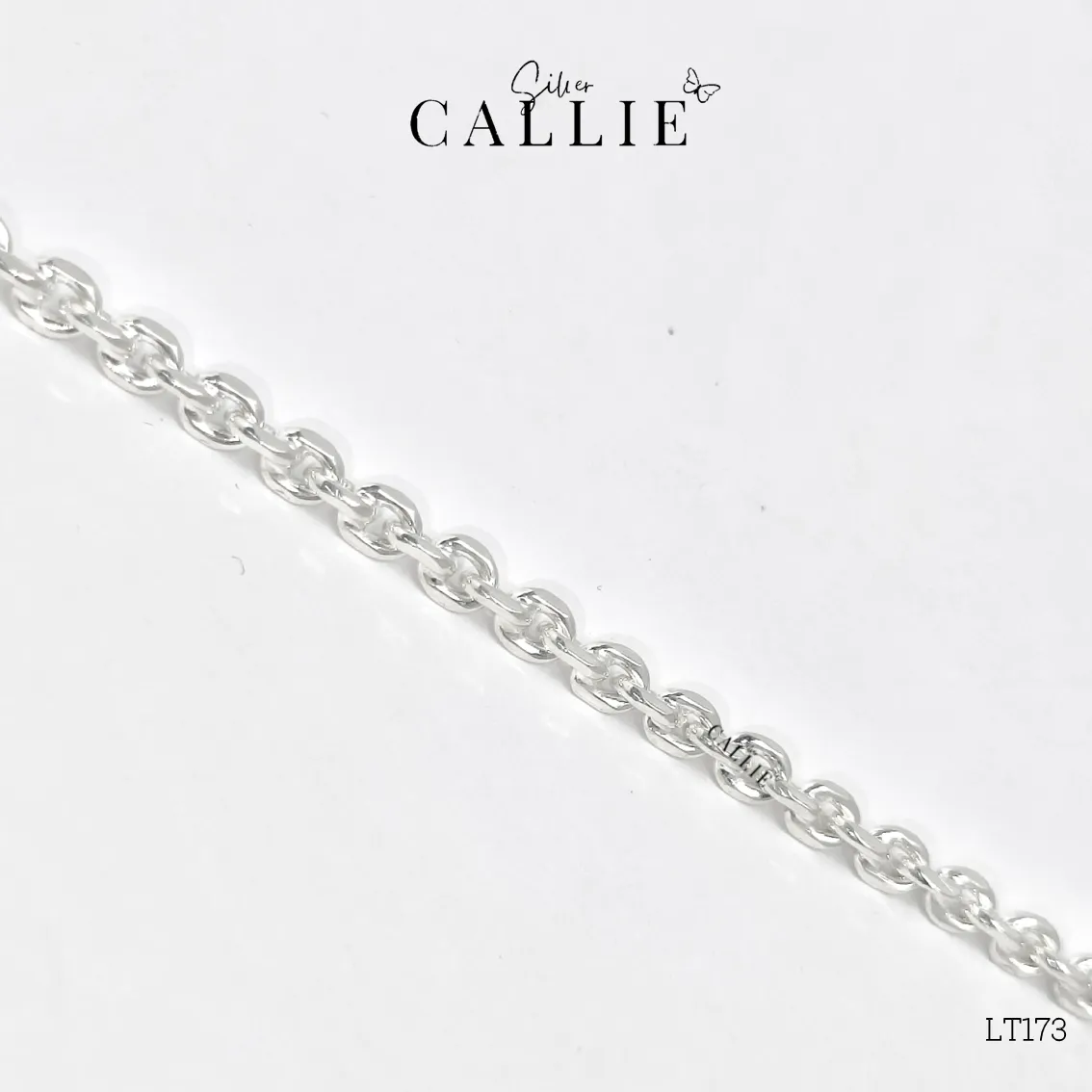 LT173 - Lắc tay bạc Callie Silver dây móc tròn oval 1li2 bảng 4li5 - Image 8