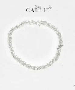 LT173 - Lắc tay bạc Callie Silver dây móc tròn oval 1li2 bảng 4li5