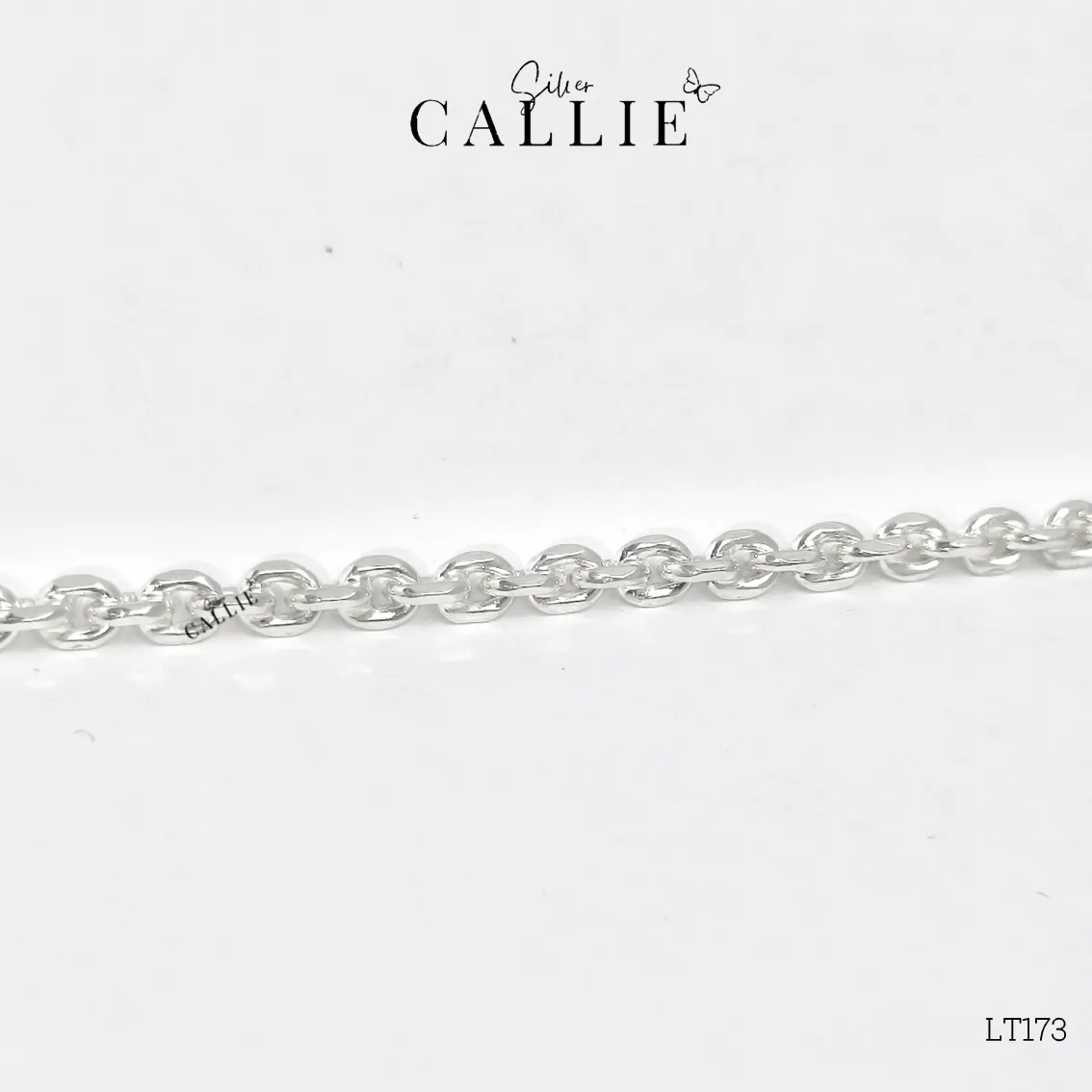LT173 - Lắc tay bạc Callie Silver dây móc tròn oval 1li2 bảng 4li5 - Image 4
