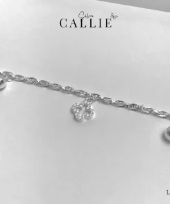 LT180 - Lắc tay bạc Callie Silver cỏ 4 lá viền