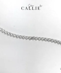 LT181 - Lắc tay bạc Callie Silver 1 hàng đá nắp gài