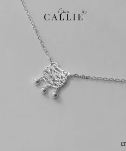LT183 - Lắc tay bạc Callie Silver mặt khoá trường mệnh và chuông
