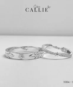 Alternative view of N466 - N467: Nhẫn bạc thiết kế Callie Silver hình bông lúa ngôi sao