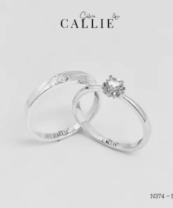 Alternative view of N464 - N374: Nhẫn bạc thiết kế Callie Silver viên chủ trái tim
