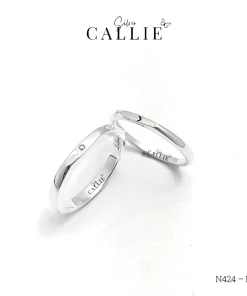 Alternative view of N424 - N491: Nhẫn Bạc Thiết Kế Callie Silver Bảng Nhẫn Khắc Tên