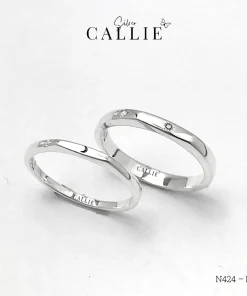 N424 - N491: Nhẫn Bạc Thiết Kế Callie Silver Bảng Nhẫn Khắc Tên