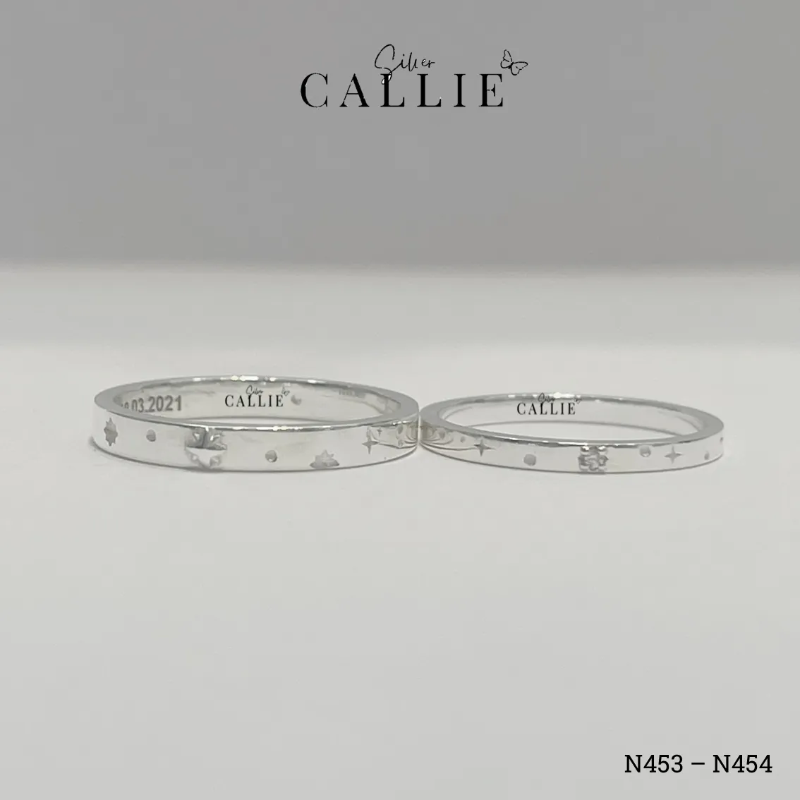 N453 - N454: Nhẫn bạc đôi thiết kế Callie Silver