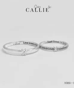 N469 - N470: Nhẫn đôi bạc thiết kế Callie Silver