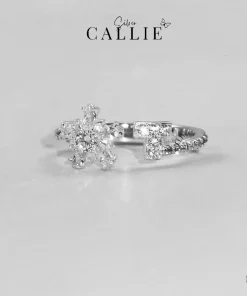 N471 - Nhẫn Bạc Thiết Kế Callie Silver bông tuyết và chữ