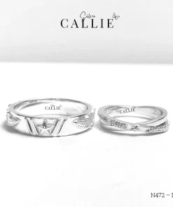 N472 - N473: Nhẫn Bạc Đôi Thiết Kế Callie Silver Quân Đội