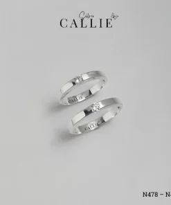 N478 - N479: Nhẫn Bạc Đôi Thiết Kế Callie Silver 1 Viên Chủ