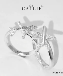 Alternative view of N483 - N484: Nhẫn Bạc Thiết Kế Callie Silver Máy Bay Đính Đá