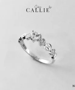 N492 - Nhẫn Bạc Thiết Kế Callie Silver Trái Tim, Kim Tiền, Cỏ 4 Lá