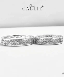 Alternative view of N498 - Nhẫn Bạc Thiết Kế Callie Silver Đính Đá 2 Hàng Và 2 Cạnh