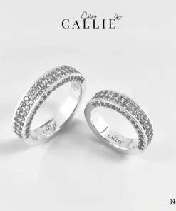 N498 - Nhẫn Bạc Thiết Kế Callie Silver Đính Đá 2 Hàng Và 2 Cạnh