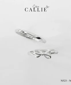 N523 - N524: Nhẫn bạc đôi Callie Silver nơ và xoắn