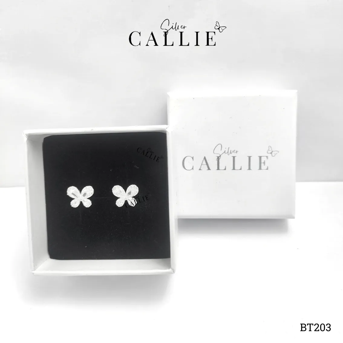 BT203 - Bông tai bạc Callie Silver bướm đính đá - Hình ảnh 9