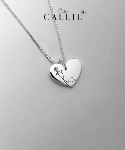DC276 - Dây chuyền bạc thiết kế Callie Silver trái tim khắc hình