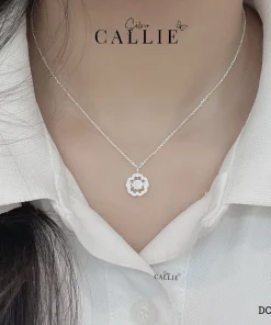 Alternative view of DC261 - Dây chuyền bạc Callie Silver hình hoa đính đá