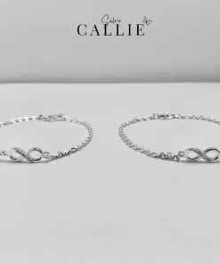 LD28 - LD43: Lắc tay bạc Callie Silver vô cực đính đá