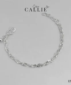 LT186 - Lắc tay bạc Callie Silver dây móc 1 viên bi