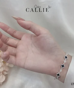Alternative view of LT187 - Lắc tay bạc Callie Silver cỏ 4 lá nhỏ xen kẻ đá
