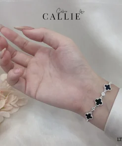 Alternative view of LT188 - Lắc tay bạc Callie Silver cỏ 4 lá lớn xen kẻ đá