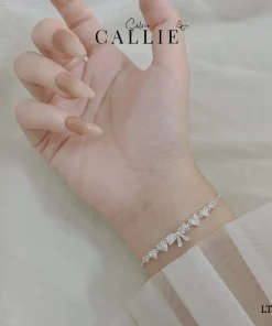 Alternative view of LT190 - Lắc tay bạc Callie Silver hình nơ tim 2 bên