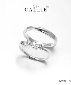 N480 - N283: Nhẫn đôi bạc thiết kế Callie Silver