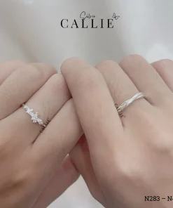 Alternative view of N480 - N283: Nhẫn đôi bạc thiết kế Callie Silver
