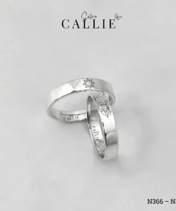 Alternative view of N366 - N367: Nhẫn bạc thiết kế Callie Silver khắc theo yêu cầu