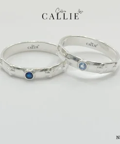 N398 - Nhẫn bạc thiết kế Callie Silver đá màu đai cỏ 4 lá