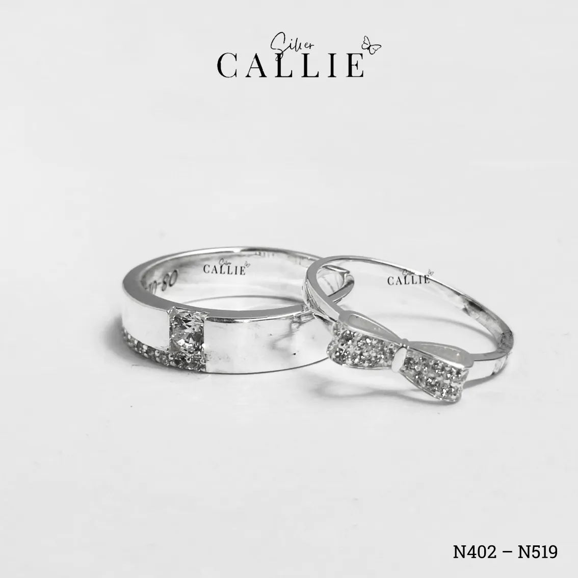N402 - N519: Nhẫn bạc thiết kế Callie Silver hình nơ - Hình ảnh 5