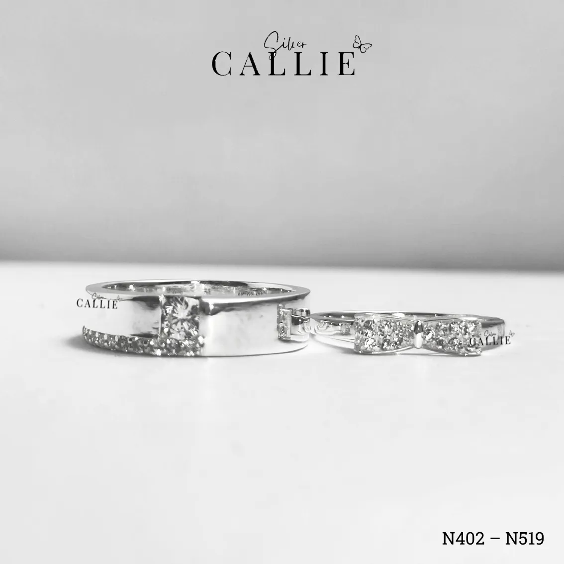 N402 - N519: Nhẫn bạc thiết kế Callie Silver hình nơ - Hình ảnh 7