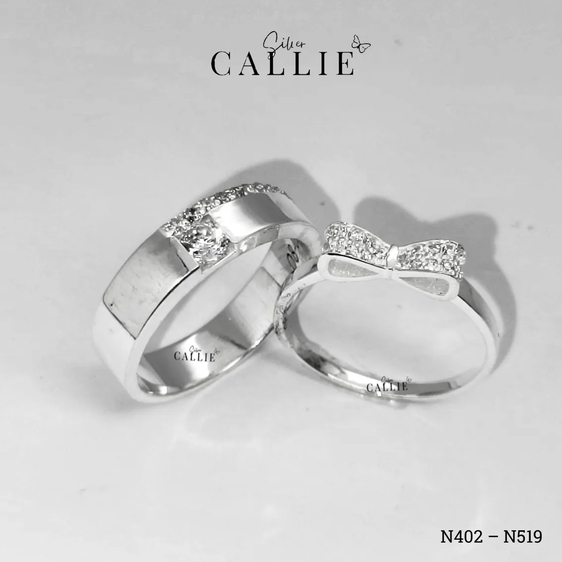 N402 - N519: Nhẫn bạc thiết kế Callie Silver hình nơ - Hình ảnh 8