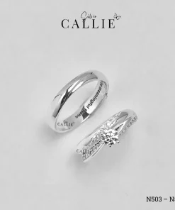 N503 - N504: Nhẫn Bạc Đôi Thiết Kế Callie Silver Xoắn