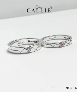 N511 - N512: Nhẫn Bạc Thiết Kế Callie Silver Họa Tiết Ziczac