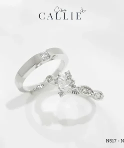 Alternative view of N517 - N518: Nhẫn Bạc Thiết Kế Callie Silver Viên Chủ Trái Tim