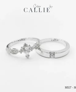 N517 - N518: Nhẫn Bạc Thiết Kế Callie Silver Viên Chủ Trái Tim