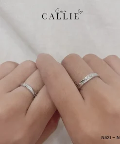 Alternative view of N521 - N522: Nhẫn bạc Callie Silver 1 đường chéo free size