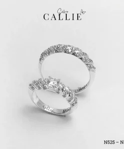 Alternative view of N525 - N526: Nhẫn Bạc Thiết Kế Callie Silver Đai Xoắn Đính Đá