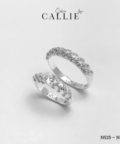N525 - N526: Nhẫn Bạc Thiết Kế Callie Silver Đai Xoắn Đính Đá