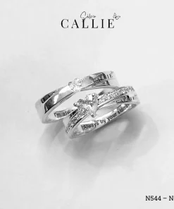 N544 - N545: Nhẫn Bạc Thiết Kế Callie Silver Viên Chủ Trái Tim