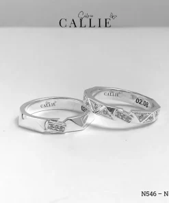 Alternative view of N546 - N547: Nhẫn Bạc Thiết Kế Callie Silver Đa Giác
