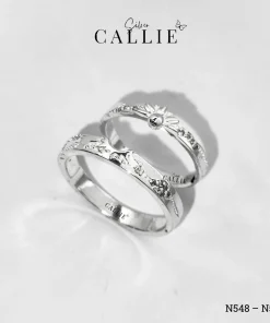 N548 - N549: Nhẫn Bạc Thiết Kế Callie Silver Mặt Trời Và Hoa Cúc