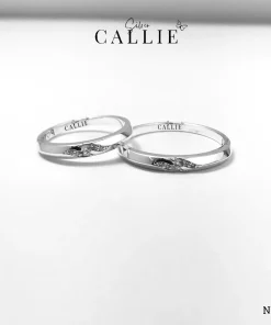 N550 - Nhẫn Bạc Thiết Kế Callie Silver Gợn Sóng Đai 3li