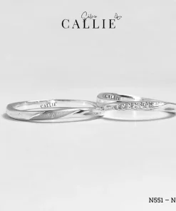 Alternative view of N551 - N552: Nhẫn Bạc Thiết Kế Callie Silver Xoắn Đính Đá