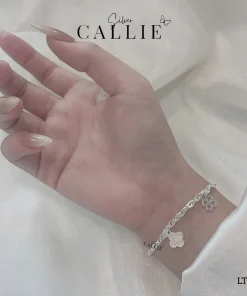 Alternative view of LT192 - Lắc tay bạc Callie Silver cỏ 4 lá đính đá và hình cỏ 4 lá