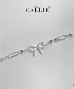 LT193 - Lắc tay bạc Callie Silver nơ đính đá